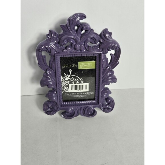 Purple Ornate Resin Green Tree Valley Picture Frame - Picture 1 of 2